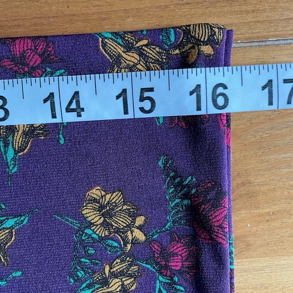 LuLaRoe Plum Purple & Floral Jersey A-Line Maxi Skirt Size XL (Altered from 3XL) - Picture 8 of 10
